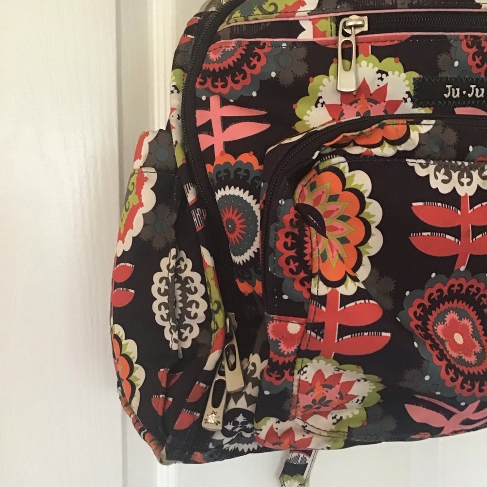 Ju Ju Be black floral baby bag/ backpack - Picture 2 of 9